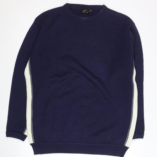 Rapid Fire Men’s Blue Medium Pullover Jumper, Crew Neck, Long Sleeve