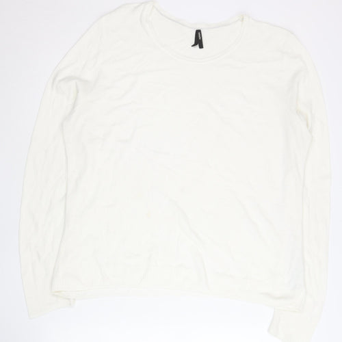 DeFacto Women’s White 7XL Pullover Jumper Round Neck Knit