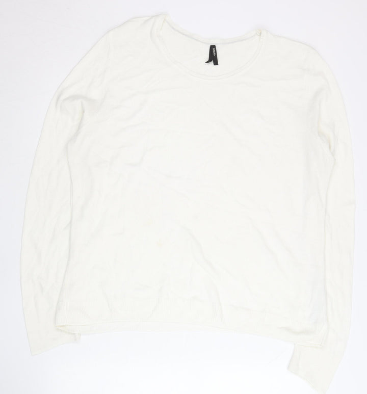 DeFacto Women’s White 7XL Pullover Jumper Round Neck Knit