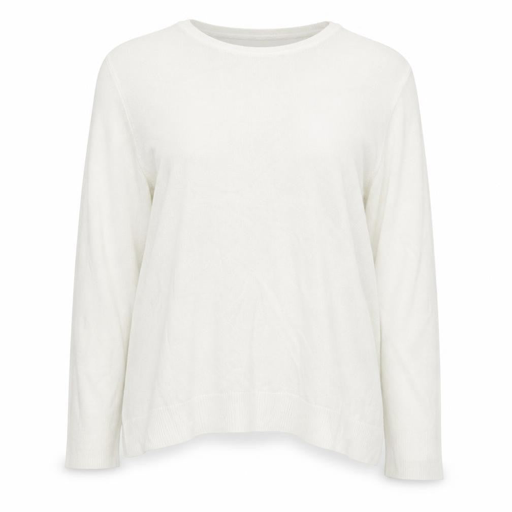 Front view of DeFacto Women’s White 7XL jumper Round Neck Knit