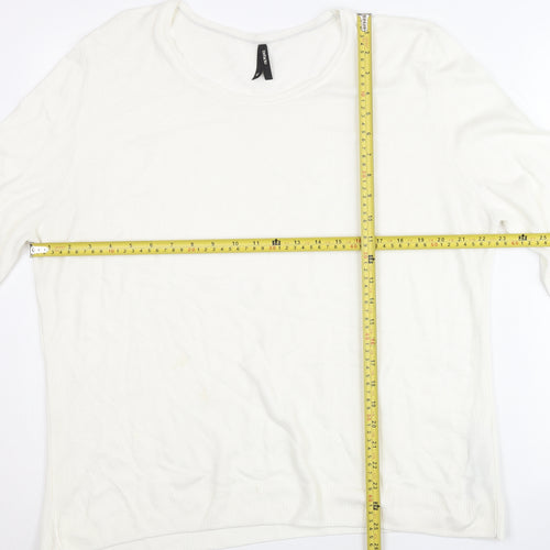 DeFacto Women’s White 7XL Pullover Jumper Round Neck Knit