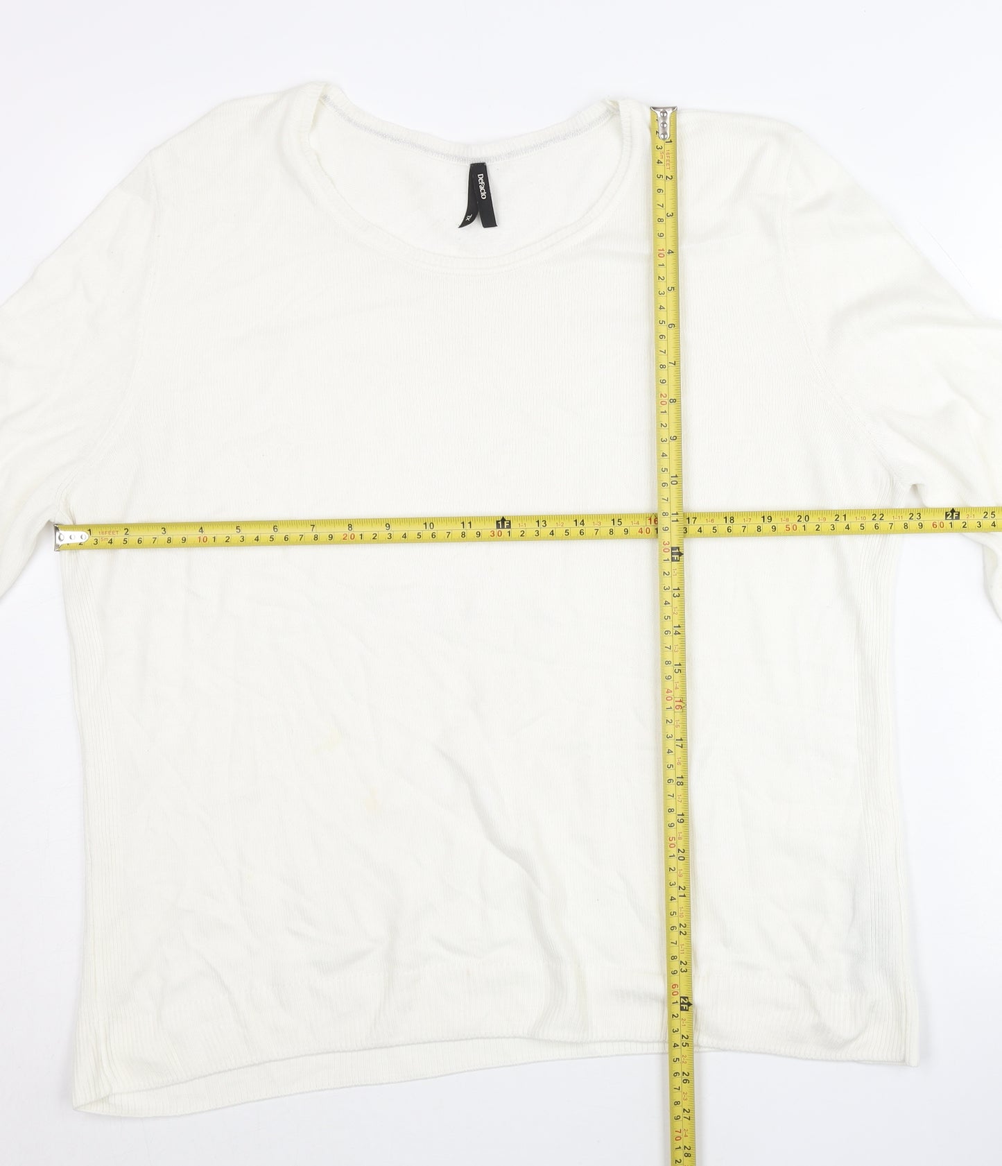 DeFacto Women’s White 7XL Pullover Jumper Round Neck Knit