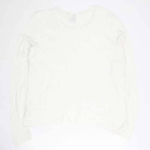 DeFacto Women’s White 7XL Pullover Jumper Round Neck Knit