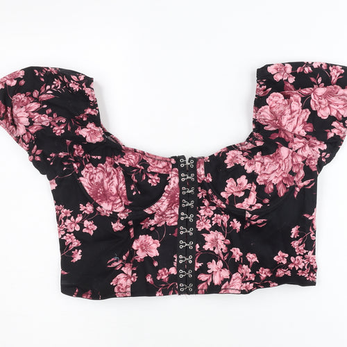 West of Melrose Women’s Multicoloured Floral Crop Blouse XL Puff Sleeve Summer