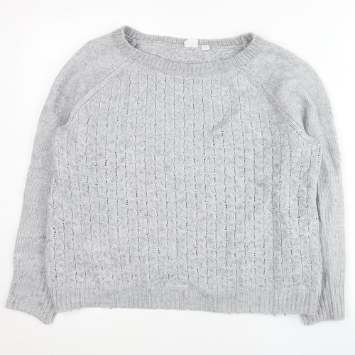 GAP Women’s Grey Cable-Knit Pullover Jumper Size S Long Sleeve