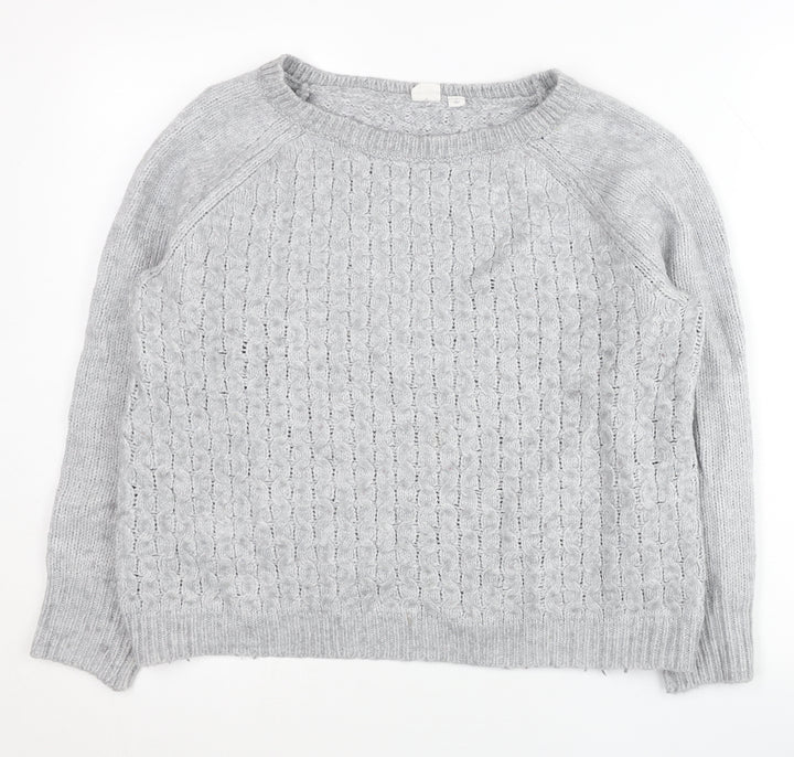 GAP Women’s Grey Cable-Knit Pullover Jumper Size S Long Sleeve