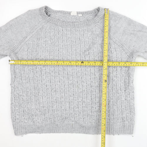 GAP Women’s Grey Cable-Knit Pullover Jumper Size S Long Sleeve