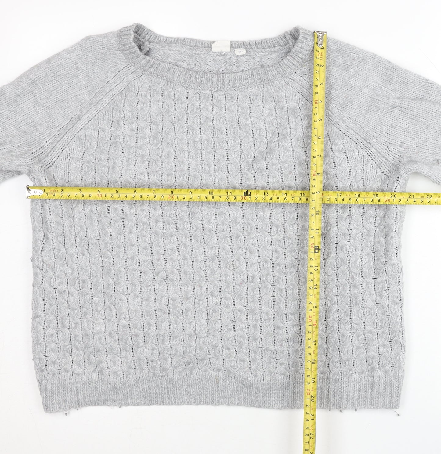 GAP Women’s Grey Cable-Knit Pullover Jumper Size S Long Sleeve