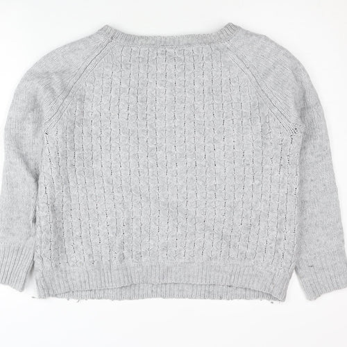 GAP Women’s Grey Cable-Knit Pullover Jumper Size S Long Sleeve