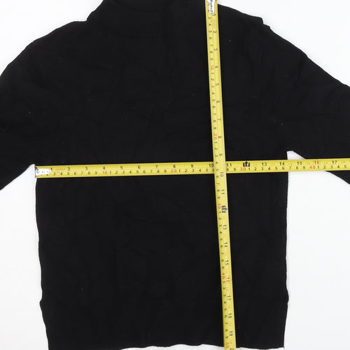 Zara Girls Black Mock Neck Pullover Jumper 11-12 Years Long Sleeve