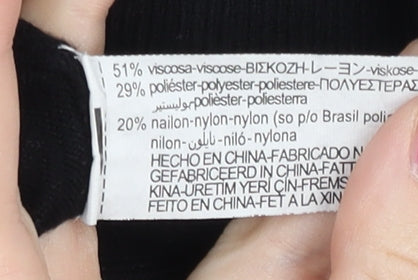 Zara Girls Black Mock Neck Pullover Jumper 11-12 Years Long Sleeve