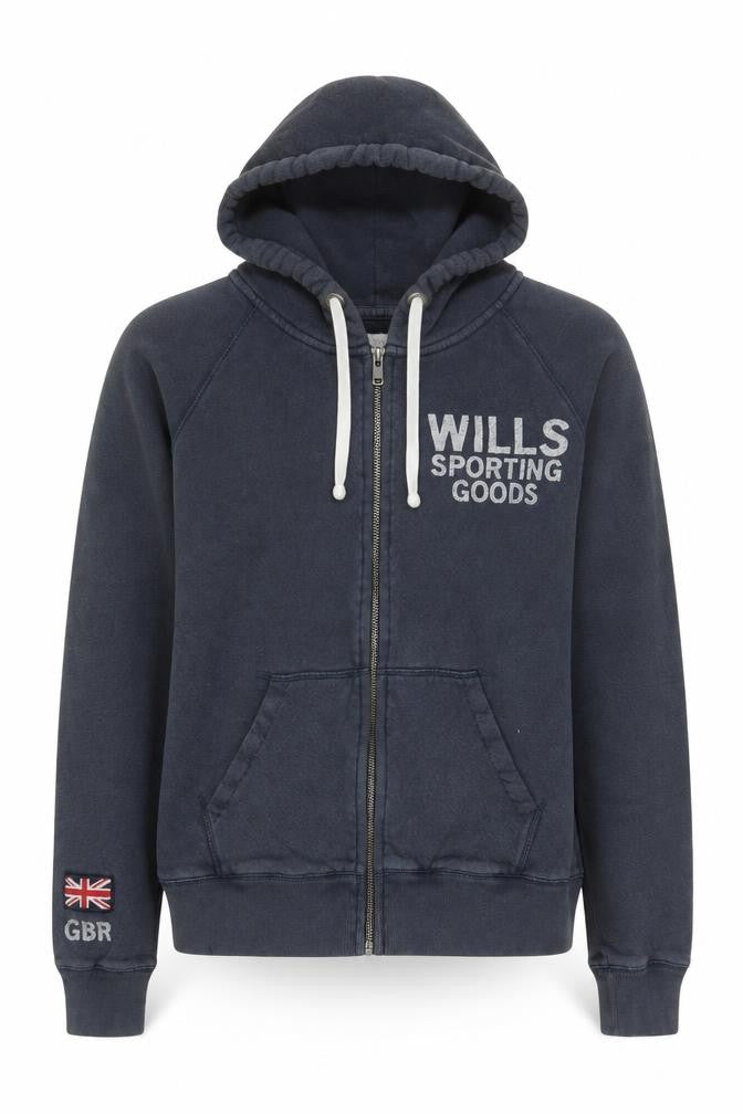 Jack Wills Women’s Navy Full Zip Hoodie UK 10 Cotton Casual