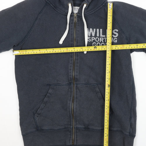Jack Wills Women’s Navy Full Zip Hoodie UK 10 Cotton Casual