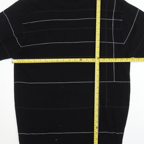 Matinee Men’s Black Striped Crew Neck Knit Jumper Size L