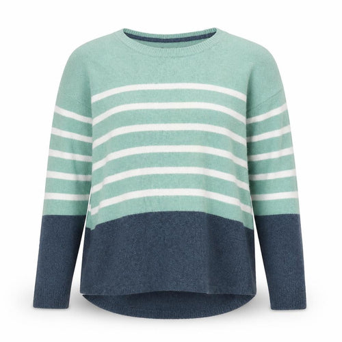 Christian Siriano Women’s Green Blue Striped Pullover Jumper M