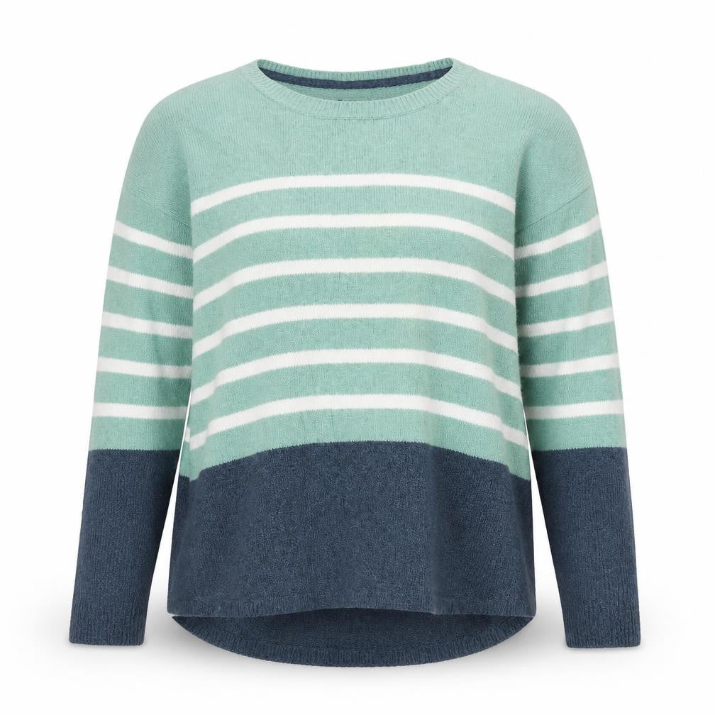 Christian Siriano Women’s Green Blue Striped Pullover Jumper M
