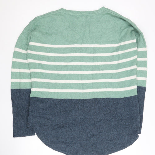 Christian Siriano Women’s Green Blue Striped Pullover Jumper M