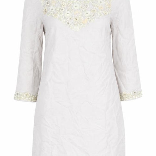 Monsoon Women’s Ivory Beaded Shift Dress Size 10 Wedding Party