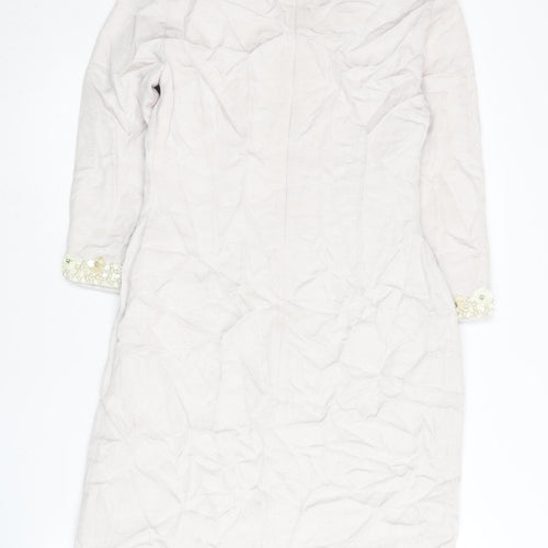 Monsoon Women’s Ivory Beaded Shift Dress Size 10 Wedding Party