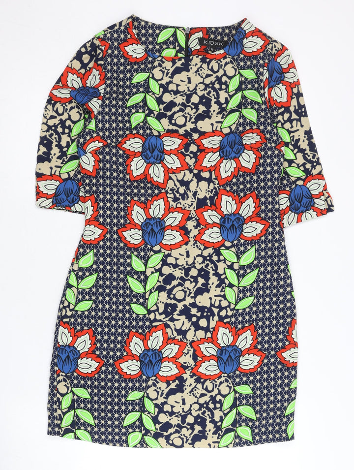 Kiosk Womens Multicoloured Floral Shift Dress Size 10