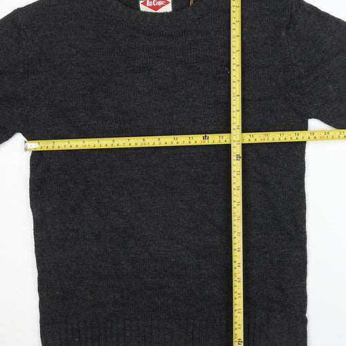 Lee Cooper Mens Black S Pullover Crew Neck Knit Jumper