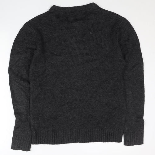 Lee Cooper Mens Black S Pullover Crew Neck Knit Jumper