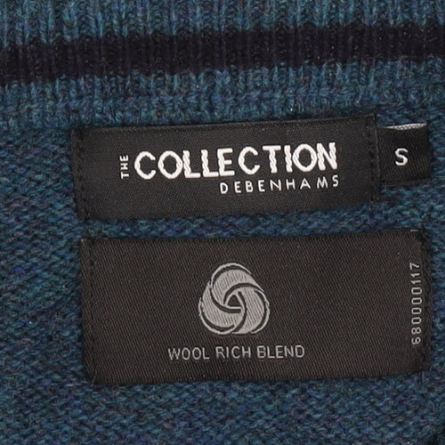 Debenhams Men’s Blue Wool Blend Jumper Size S Crew Neck