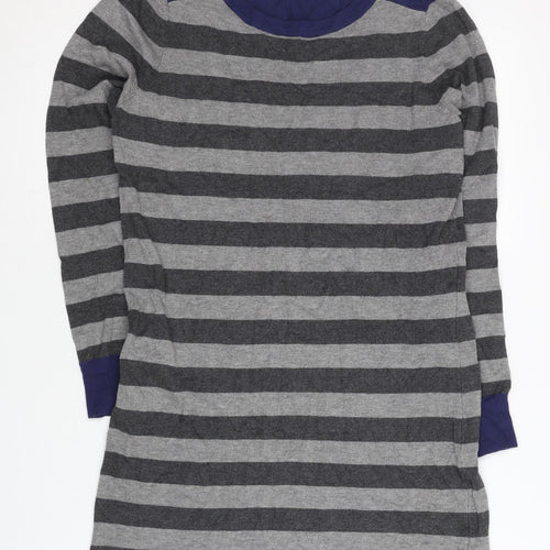 Marks and Spencer Women’s Grey Blue Striped Pullover Jumper Size 12