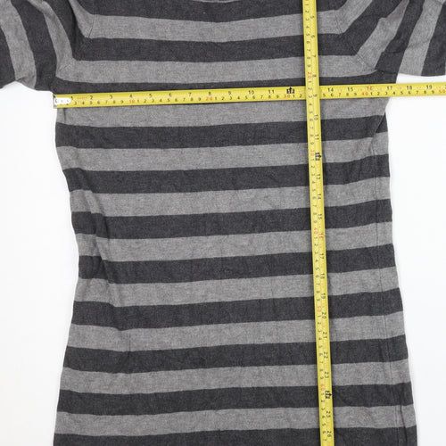 Marks and Spencer Women’s Grey Blue Striped Pullover Jumper Size 12