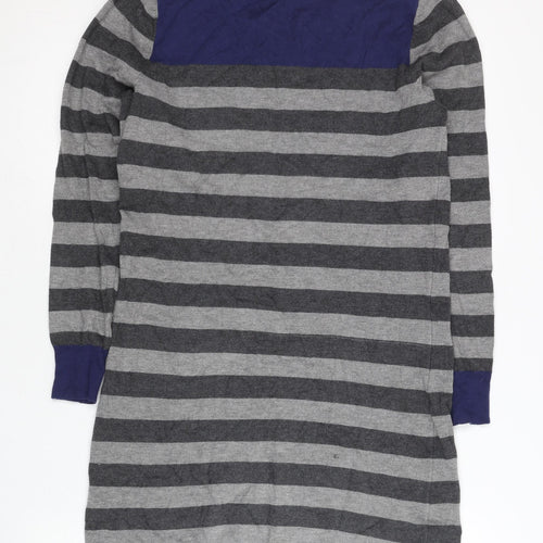 Marks and Spencer Women’s Grey Blue Striped Pullover Jumper Size 12