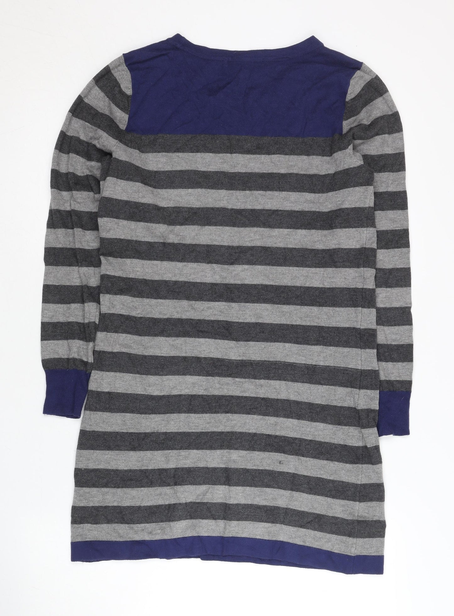 Marks and Spencer Women’s Grey Blue Striped Pullover Jumper Size 12