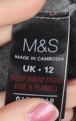 Marks and Spencer Women’s Grey Blue Striped Pullover Jumper Size 12