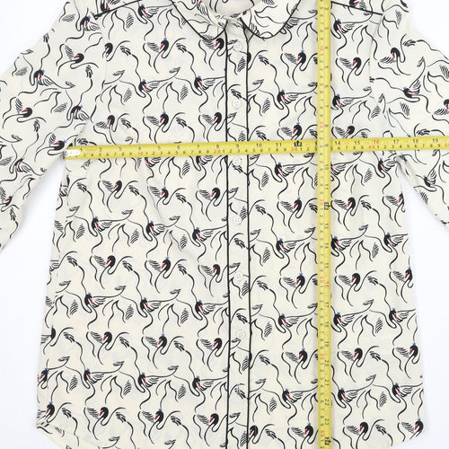 Next Women’s Ivory Animal Print Button-Up Shirt Size 10