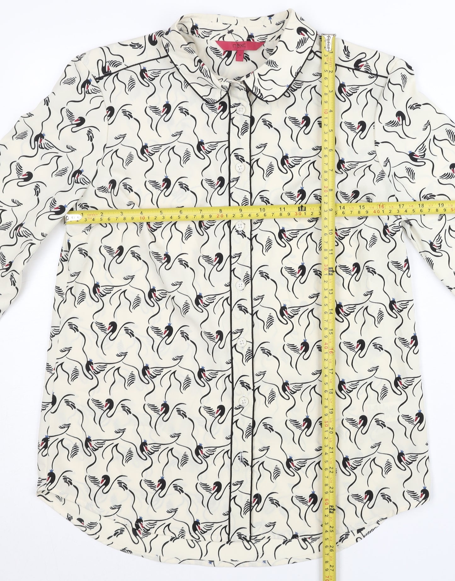 Next Women’s Ivory Animal Print Button-Up Shirt Size 10