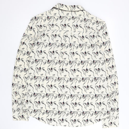 Next Women’s Ivory Animal Print Button-Up Shirt Size 10