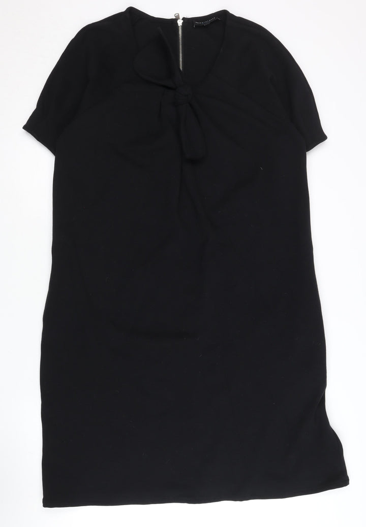 Betty Jackson Studio Women Black Size 12 Shift Bow Detail Dress