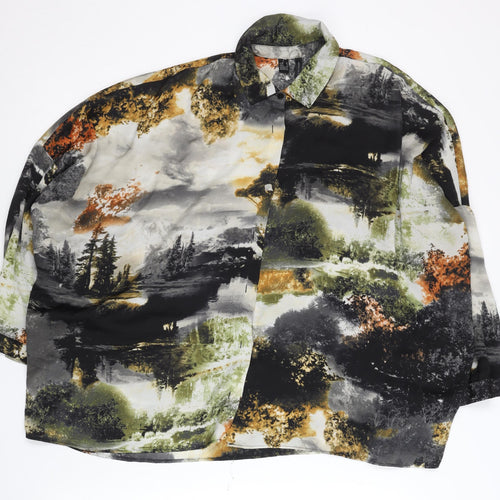 MNG Collection Womens Multicoloured Button-Up Blouse M