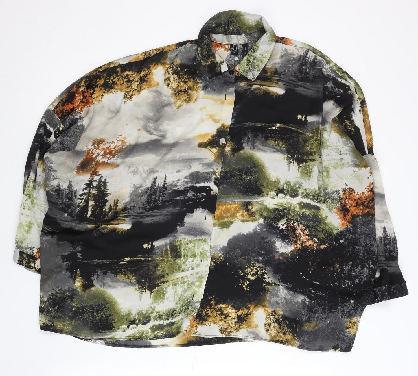 MNG Collection Womens Multicoloured Button-Up Blouse M