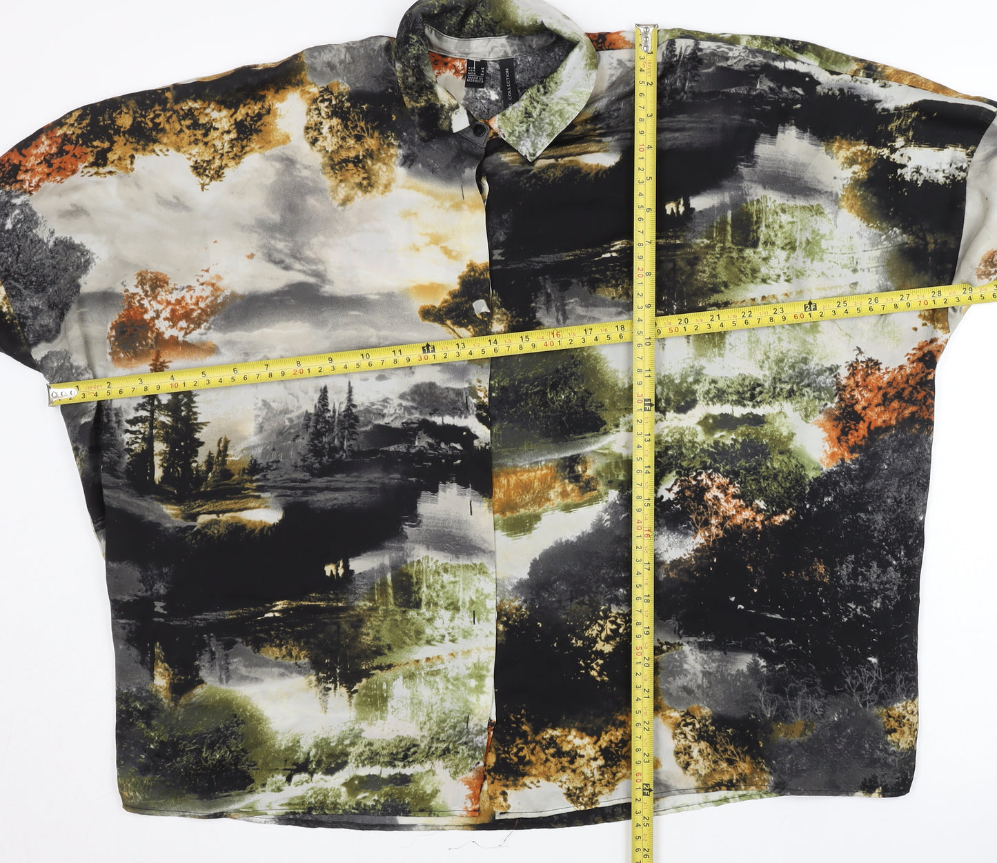 MNG Collection Womens Multicoloured Button-Up Blouse M