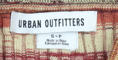 Urban Outfitters Womens Multicoloured Striped Cardigan S Collared Knit