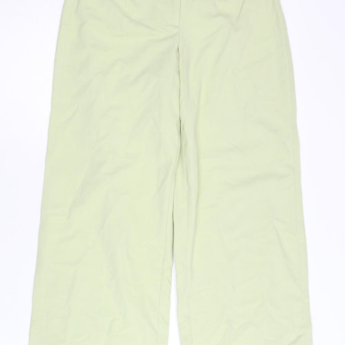 Bershka Women’s Green Wide-Leg High Rise Trousers Size 8