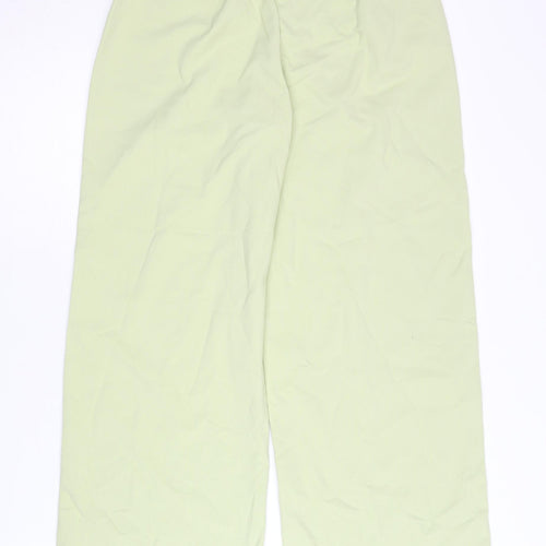 Bershka Women’s Green Wide-Leg High Rise Trousers Size 8