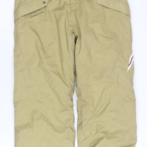 Quechua Boys Beige 12 Years Snow Pants Waterproof Insulated Winter