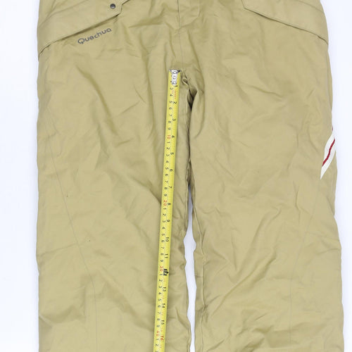 Quechua Boys Beige 12 Years Snow Pants Waterproof Insulated Winter