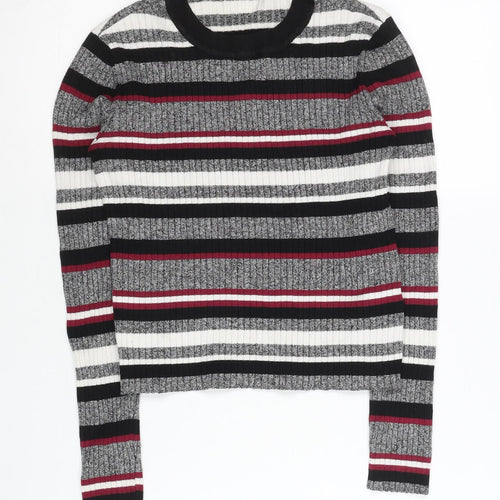 H&M Women’s Multicolour Striped Pullover Jumper Size S Crew Neck