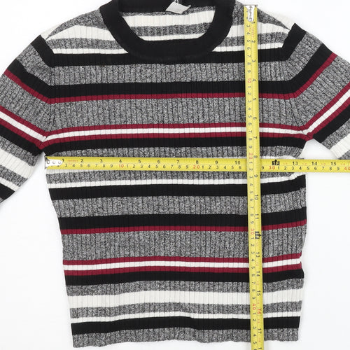 H&M Women’s Multicolour Striped Pullover Jumper Size S Crew Neck