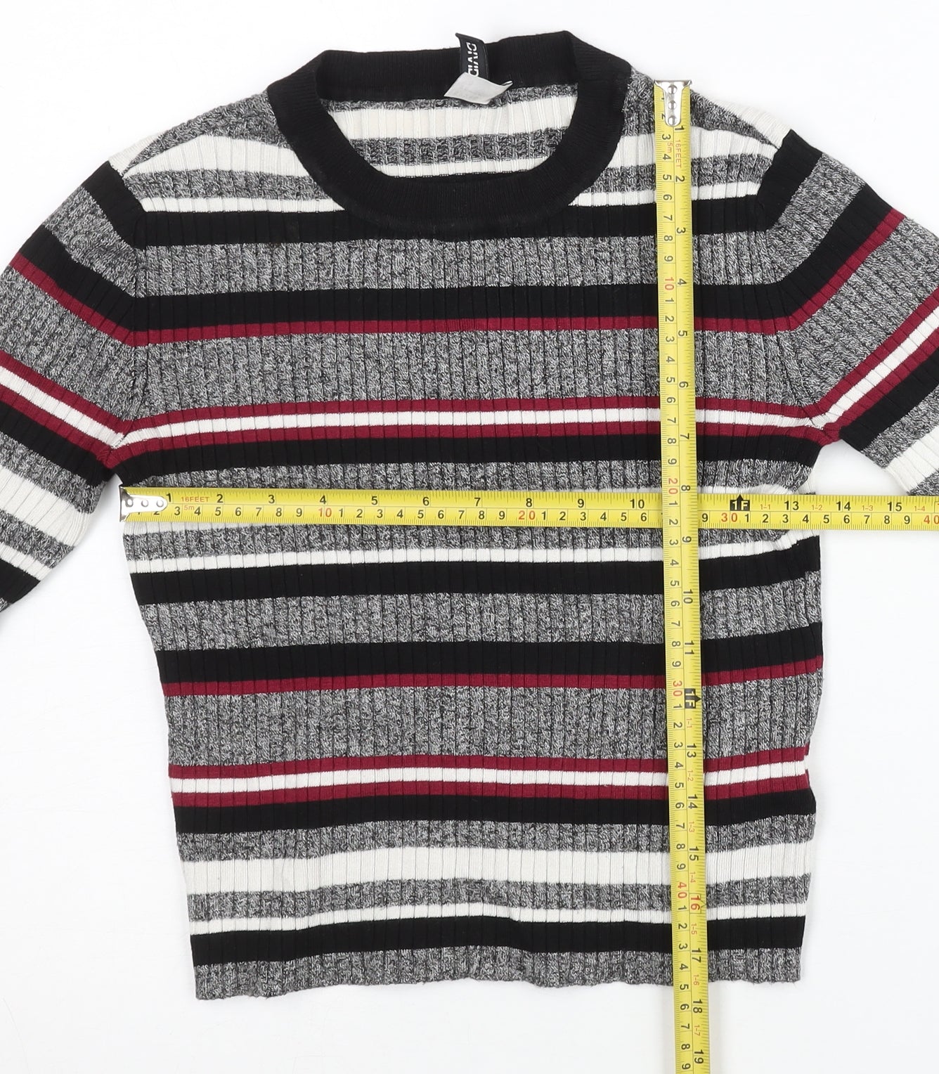 H&M Women’s Multicolour Striped Pullover Jumper Size S Crew Neck