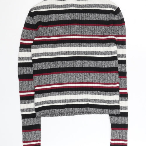 H&M Women’s Multicolour Striped Pullover Jumper Size S Crew Neck