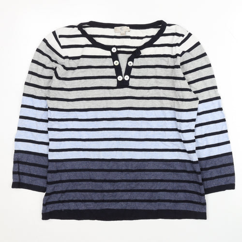 CC Women’s Multicoloured Striped Henley Jumper M