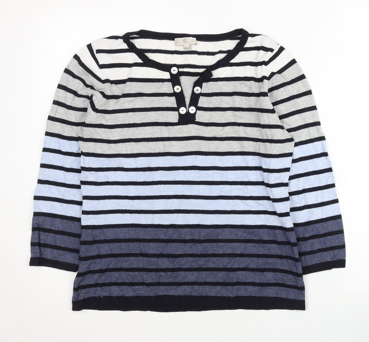 CC Women’s Multicoloured Striped Henley Jumper M